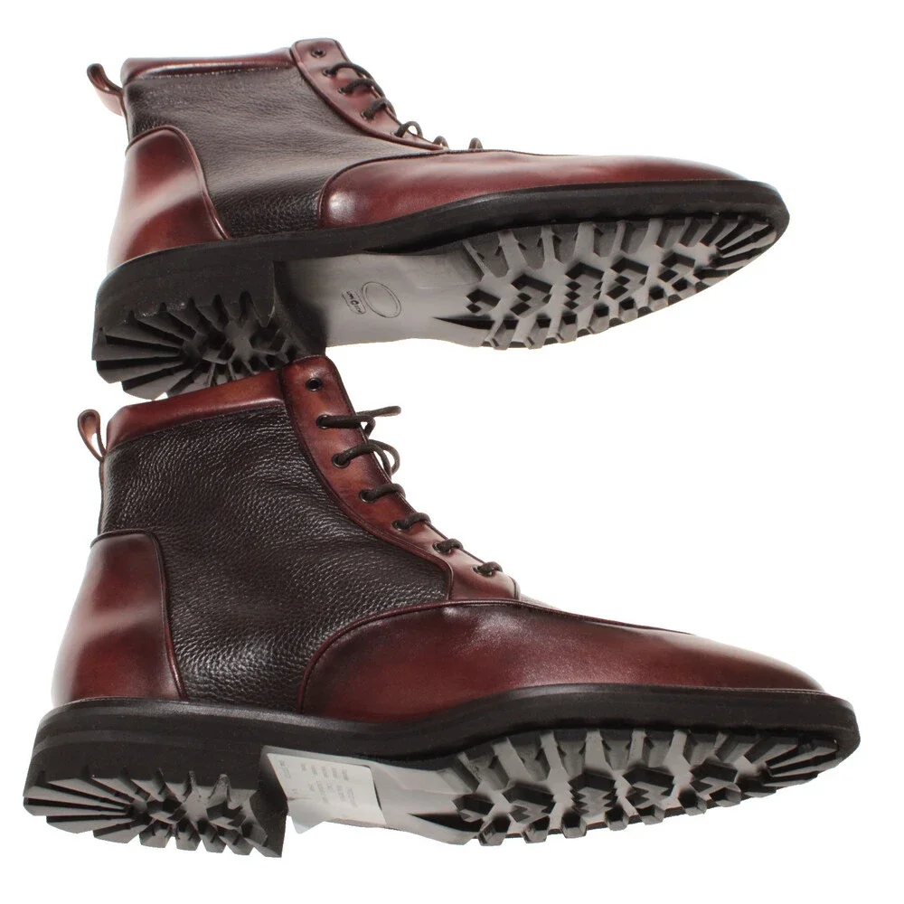 Pastori NWD Macrinus Lace Up Boots Size 9 US in Brown Leather Made in Italy
